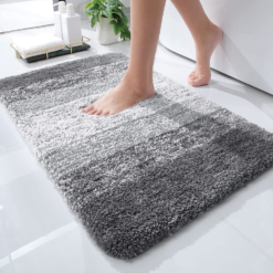Luxury Bathroom Rug Mat, Extra Soft and Absorbent Microfiber Bath Rugs, Non-Slip Plush Shaggy Bath Carpet, Machine Wash Dry, Bath Mats for Bathroom Floor, Tub and Shower, 16X24, Grey