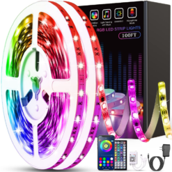 Led Lights for Bedroom 100Ft (2 Rolls of 50Ft) Music Sync Color Changing LED Strip Lights with Remote and App Control 5050 RGB LED Strip, LED Lights for Room Home Party Decoration