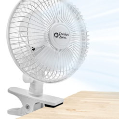 CZ6C 6-Inch Quiet Portable Indoor 2-Speed Desk Fan with Clip and Fully Adjustable Tilt, White for Home, Office, Bedroom