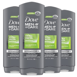 Dove Men+Care Body Wash for Men'S Skin Care Extra Fresh Effectively Washes Away Bacteria While Nourishing Your Skin, 18 Ounce (Pack of 4)