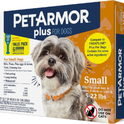 plus Flea and Tick Prevention for Dogs, Dog Flea and Tick Treatment, Waterproof Topical, Fast Acting, Small Dogs (5-22 Lbs), 6 Doses