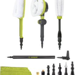 Sun Joe SPX-ACS-MAX Auto Cleaning System for Most Pressure Washers, Includes Rotating Brush, Feather Brush, Wheel Brush, Turbo Nozzle, Cloths and Universal Adapters for Most Brands up to 3500-PSI