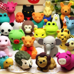 60Pcs Animal Erasers Desk Pets for Kids Animal Pencil Erasers Bulk Puzzle Erasers Toys Gifts for Classroom Prizes, Game Reward, Treasure Box, Party Favors Goodie Bag Stuffers(Random Design)